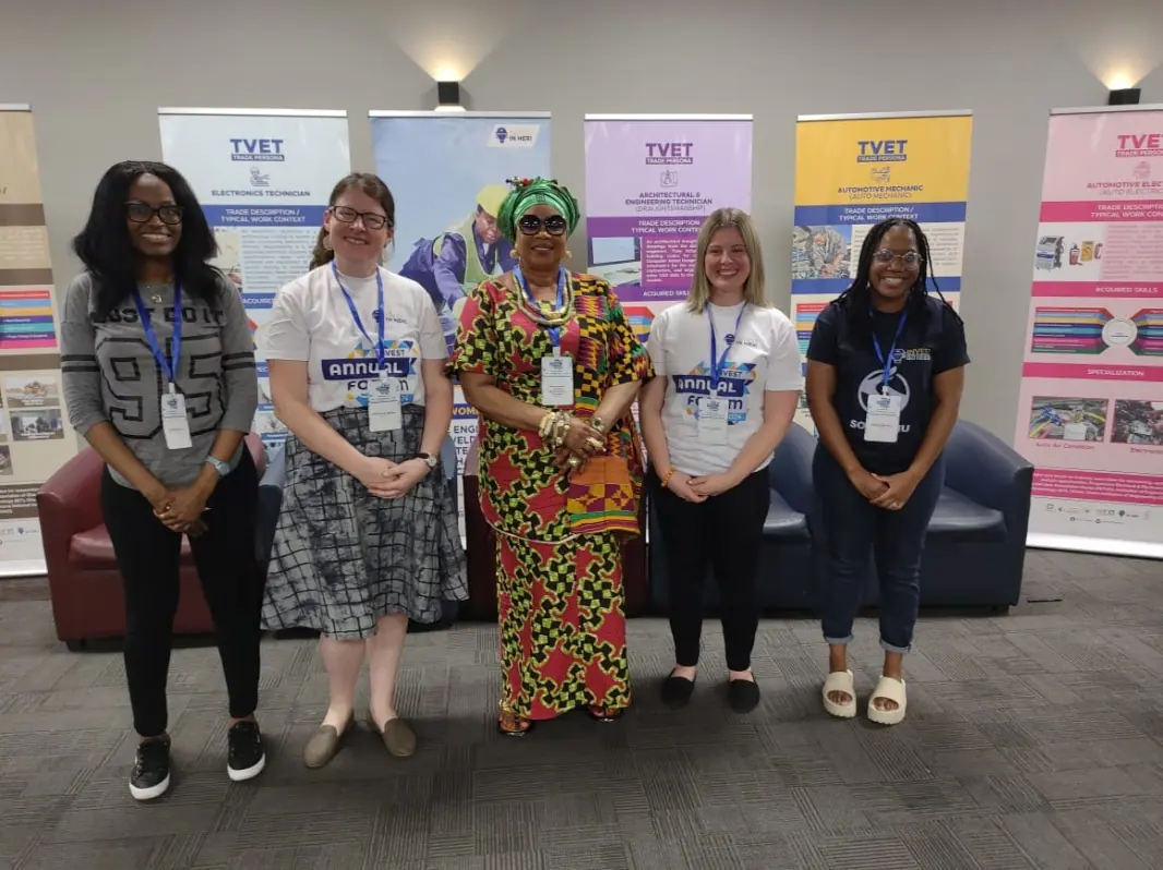 Women gathered at a technical and vocational education programme